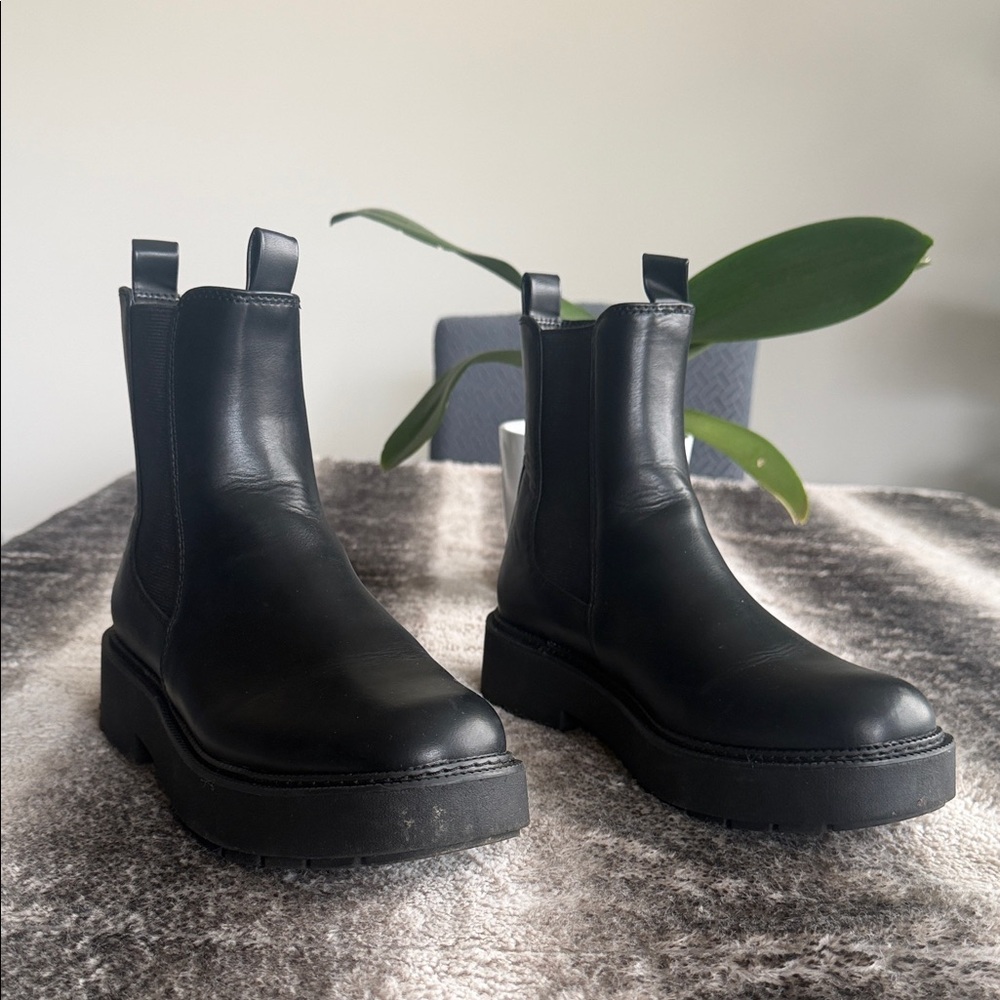 Black Leather Ankle Boots